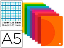 Libreta liderpapel 360 tapa de plastico A5 48 hojas 90G/M2 cuadro 3 mm con