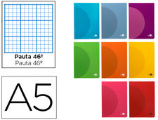 Libreta liderpapel 360 tapa de plastico a5 48 hojas 90g/m2 rayado nº 46 colores