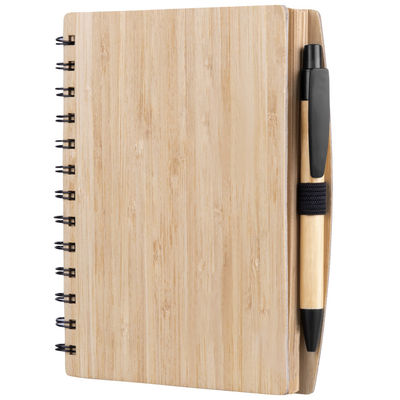 Libreta tapas de bambú con bolígrafo