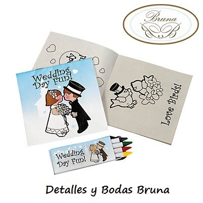  Libro para colorear de boda para niños, libro para colorear boda  con lápices de colorear, libro de colorear para niños, juegos de  actividades para niños, regalos de invitados de boda para