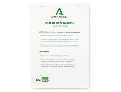 Libro liderpapel hojas de reclamaciones junta de andalucia din a4 25 juegos - Foto 2