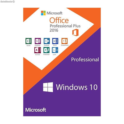 Licencia Windows 10 pro + Office 2016 pro plus para 1 pc