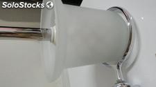 Limpa vazo cromado com pote de vidro