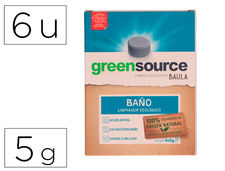Limpiador de baños bunzl greensource ecologico pastilla de 5 gr paquete de 6
