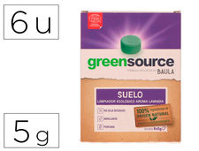 Limpiador de suelos bunzl greensource ecologico pastilla de 5 gr paquete de 6