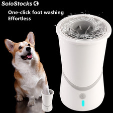 Limpiador patas de perros automático. Vaso desinfectante para mascotas