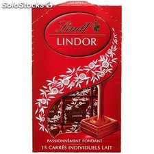Lindt Chocolat carrés au lait LINDOR les 15 carrés individuels - 145 g