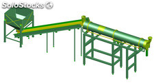 Línea de secado con horno rotativo y con silo alimentador