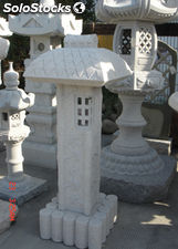 Linterna de jardín tallada en granito, linterna de granito H90cm