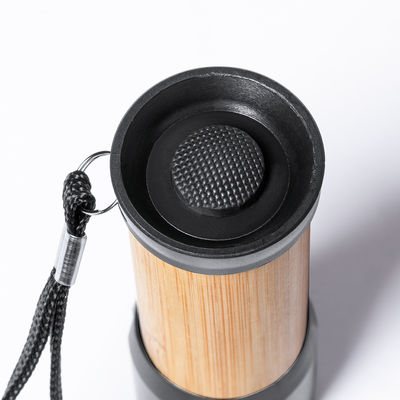Linterna en madera de bambú y ABS negro - Foto 3