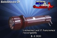 Linterna led 2 funciones recargable