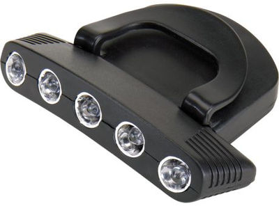 Linterna SUPER NOVA, ideal para gorras, con 5 luces LED blancas y 2 modos de luz