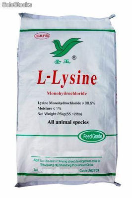 Lisina Hcl 98% aminoacido para nutrición animal fundas 25 kilos