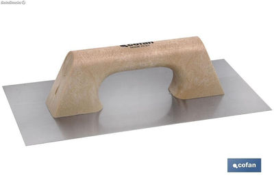 Llana modelo rectangular | Mango de plástico | Medidas: 300 x 150 x 0,7 mm |