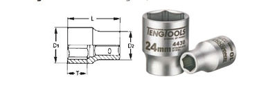 Llave de vaso 1/2&amp;quot; acero inox. 12 mm tengtools - Foto 2