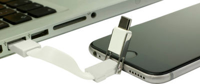 Llavero imantado cable de carga USB-C Micro USB y lightning - Foto 2