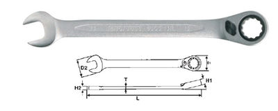 Llaves combinadas con carraca reversible 8 mm TENGTOOLS 109720102 - Foto 2