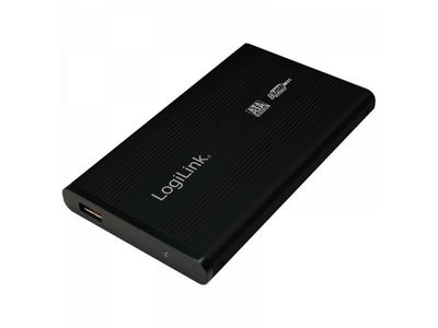 Logilink Festplattengehäuse 2,5 Zoll, S-ATA, USB 2.0, Alu Schwarz (UA0041B)