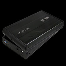 Logilink Festplattengehäuse 3,5 Zoll, S-ATA, USB 3.0, Alu, Schwarz (UA0107)