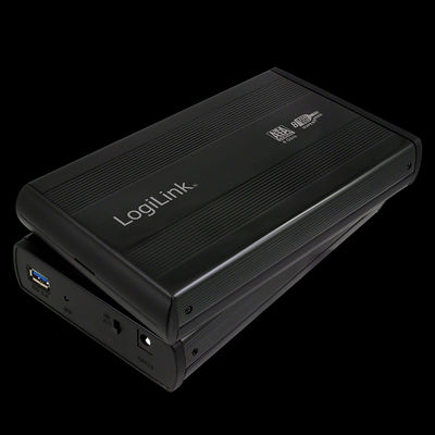 Logilink Festplattengehäuse 3,5 Zoll, S-ATA, USB 3.0, Alu, Schwarz (UA0107)