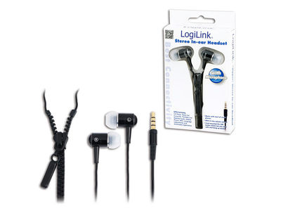 LogiLink Stereo In-Ear Headset Zipper Schwarz HS0021 - Foto 5