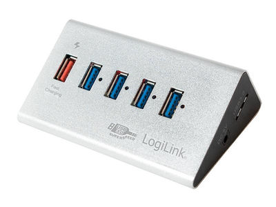LogiLink USB 3.0 Hub 4 Port + 1x Schnell-Ladeport silber (UA0227) - Foto 2