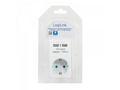 Logilink USB Steckdosenadapter, 2x USB-Port, 10W (PA0112) - Zdjęcie 2