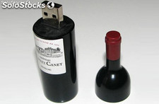 Logo Personnalisé usb flash drive métal bouteille de vin 2G pendrive prix usine