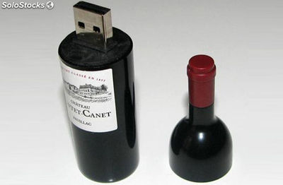 Logo Personnalisé usb flash drive métal bouteille de vin 2G pendrive prix usine - Photo 3