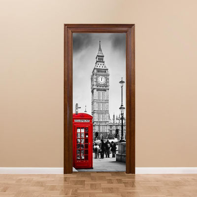 London Style Big Ben Telephone 3D Door Stickers