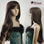 Long smooth brown wig with bangs - 1