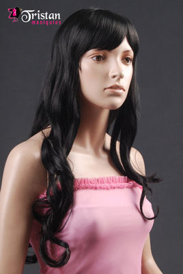 Long wavy brown wig with bangs - Foto 4