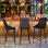 Lot de 2 chaises de bar ecken - gris - Photo 2