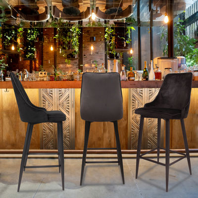 Lot de 2 chaises de bar ecken - noir - Photo 2