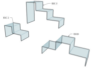 lot de 2 escaliers plexiglas - Photo 2