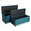 Lot de 2 tabourets pied de lit avec rangement, modèle Turquoise - Sistemas David - Photo 2