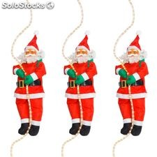 Lot de 3 Pères Noel grimpeurs sur sa corde