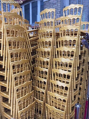 Lot de chaises Napoleon dorées en polypropylène - Photo 2