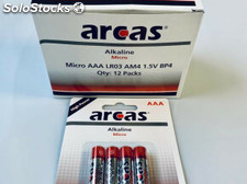 Lot de piles arcas alcalines AAA LR03 AM4 1.5V et AA LR6 AM3