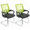 Lote 2 sillas confidente ergonómicas SEUL NET, malla/piel verde - 2