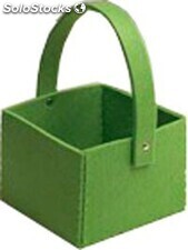 Lote 4 cestas cuadradas fieltro verde