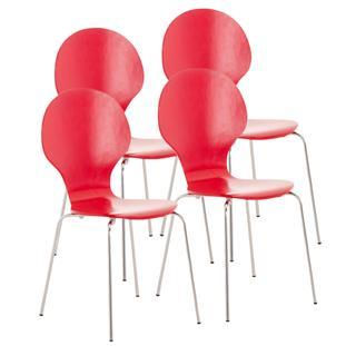Lote 4 sillas de confidente CARVALLO, estructura metálica, color rojo