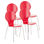 Lote 4 sillas de confidente CARVALLO, estructura metálica, color rojo - 2