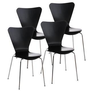 Lote 4 sillas de confidente HERCULES, estructura metálica, color negro