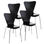 Lote 4 sillas de confidente HERCULES, estructura metálica, color negro - 2
