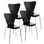 Lote 4 sillas de confidente HERCULES, estructura metálica, color negro - 3