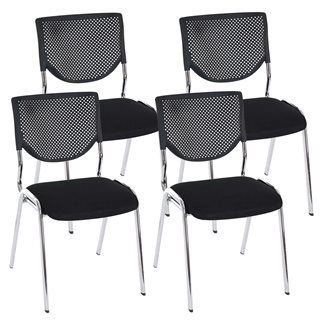 Lote 4 sillas de confidente NAPOLI, estructura metálica, color negro y patas