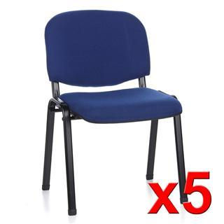 Lote 5 sillas de confidente MOBY BASE, color azul