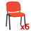 Lote 5 sillas de confidente MOBY BASE, color naranja - 2