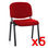 Lote 5 sillas de confidente MOBY BASE, color rojo - 2
